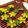 Quilled Flowers on Funky Golden Base Greeting Card image Quilled Flowers on Funky Golden Base Greeting Card image