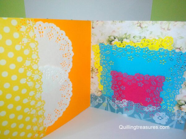 Sparkling Blue Lace and Themed Flowers Greeting Card image Sparkling Blue Lace and Themed Flowers Greeting Card image