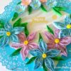 Sparkling Blue Lace and Themed Flowers Greeting Card image Sparkling Blue Lace and Themed Flowers Greeting Card image