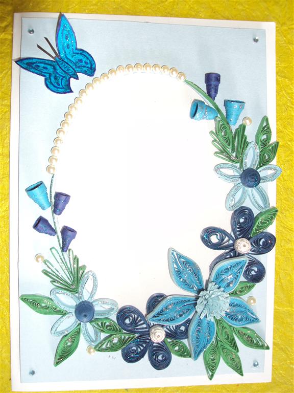 Blue Themed Photo Frame Greeting Card image Blue Themed Photo Frame Greeting Card image