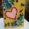 Blue Flowers In Yellow Base & Heart Greeting Card image Blue Flowers In Yellow Base & Heart Greeting Card image