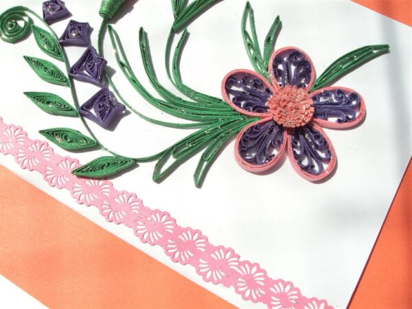 Purple Twirled Flower With Leaves Greeting Cards image Purple Twirled Flower With Leaves Greeting Cards image