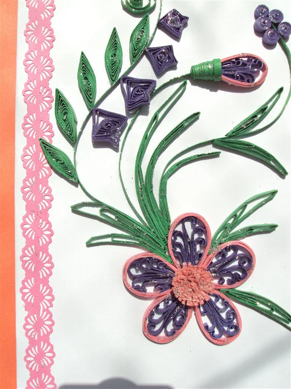 Purple Twirled Flower With Leaves Greeting Cards image Purple Twirled Flower With Leaves Greeting Cards image