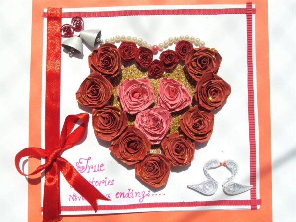 Beautiful Red Roses Heart for Love Greeting Card image Beautiful Red Roses Heart for Love Greeting Card image