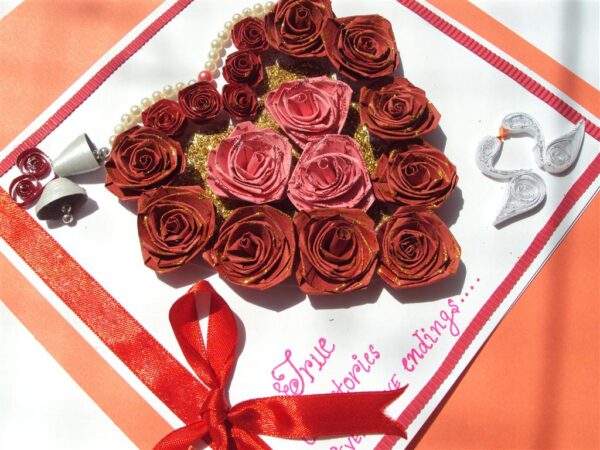 Beautiful Red Roses Heart for Love Greeting Card image Beautiful Red Roses Heart for Love Greeting Card image