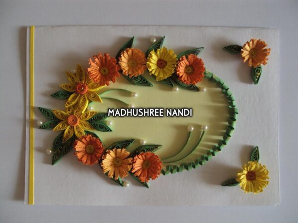 Yellow Flowers In Semicircle Greeting Card image Yellow Flowers In Semicircle Greeting Card image