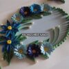 Blue Flowers In Semicircle Greeting Card image Blue Flowers In Semicircle Greeting Card image