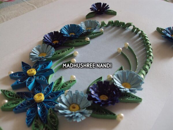 Blue Flowers In Semicircle Greeting Card image Blue Flowers In Semicircle Greeting Card image