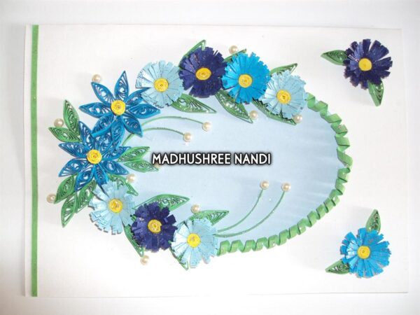 Blue Flowers In Semicircle Greeting Card image Blue Flowers In Semicircle Greeting Card image