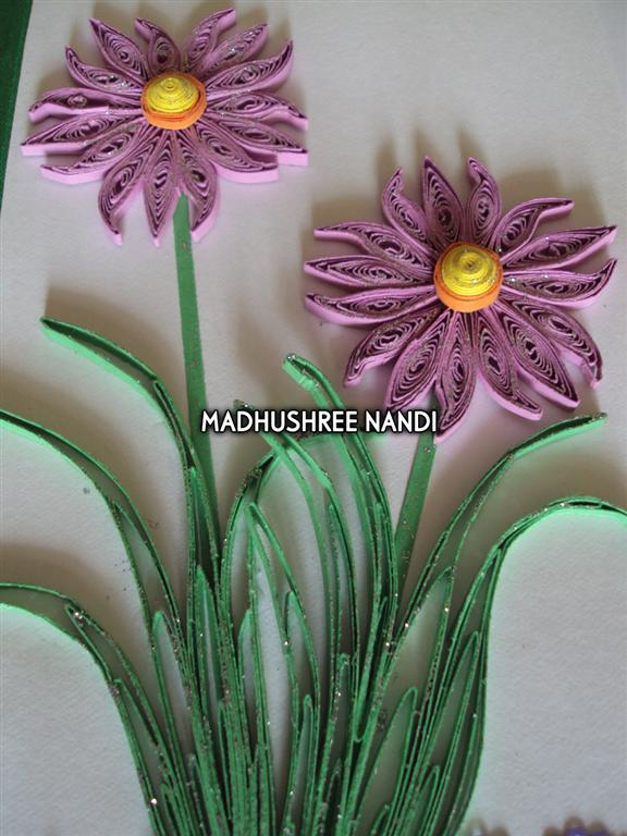 Beautiful Purple Flowers With Paper Lace Greeting Card image Beautiful Purple Flowers With Paper Lace Greeting Card image