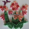 Beautiful Small Red & Pink Flowers With Paper Laces Greeting Card image Beautiful Small Red & Pink Flowers With Paper Laces Greeting Card image