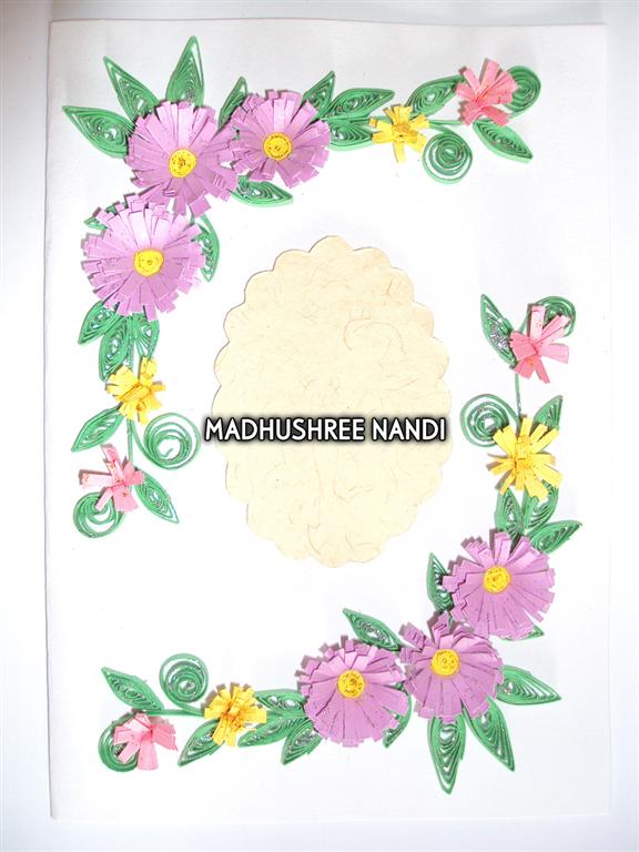 Purple Flowers With Small Yellow Flowers Greeting Card image Purple Flowers With Small Yellow Flowers Greeting Card image