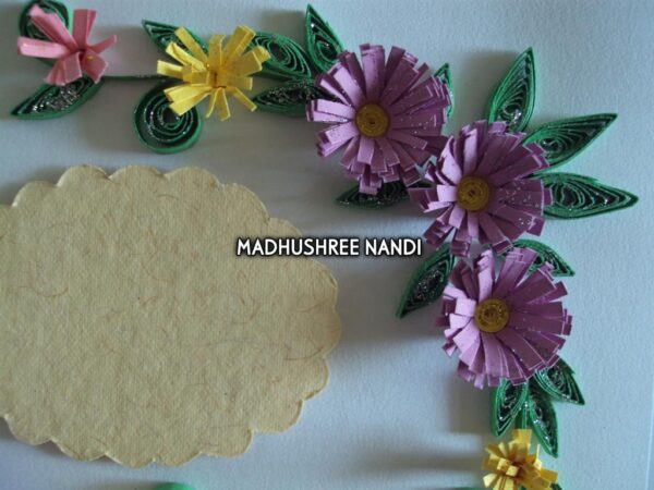 Purple Flowers With Small Yellow Flowers Greeting Card image Purple Flowers With Small Yellow Flowers Greeting Card image