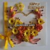 Yellow Flowers And Roses In Heart Greeting card image Yellow Flowers And Roses In Heart Greeting card image