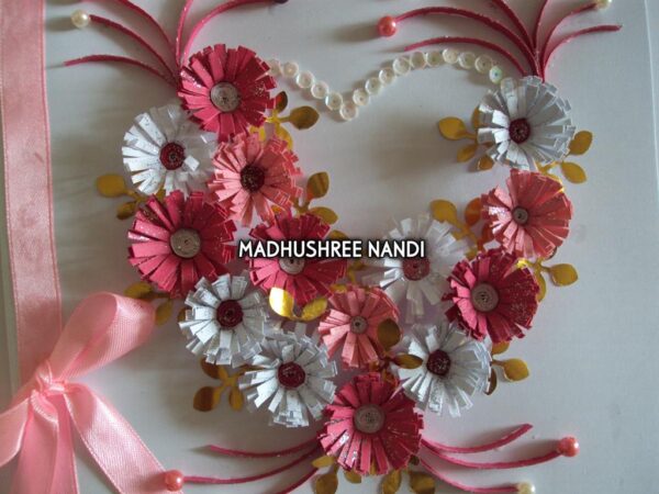 Special Pink Flowers With Ribbon Greeting Card image Special Pink Flowers With Ribbon Greeting Card image