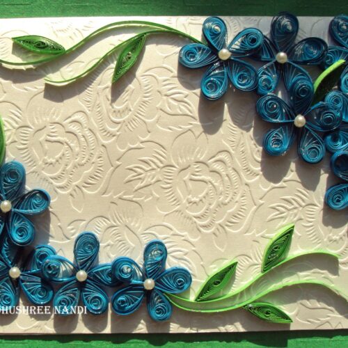 Awesome Blue Themed Corner Greeting Card image