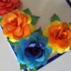 Beautiful Big Flowers with Doily Greeting Card image Beautiful Big Flowers with Doily Greeting Card image