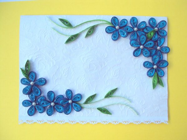 Awesum Shaded Blue Flowers Corner Greeting Card image Awesum Shaded Blue Flowers Corner Greeting Card image