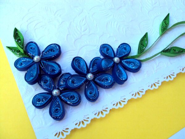 Awesum Shaded Blue Flowers Corner Greeting Card image Awesum Shaded Blue Flowers Corner Greeting Card image