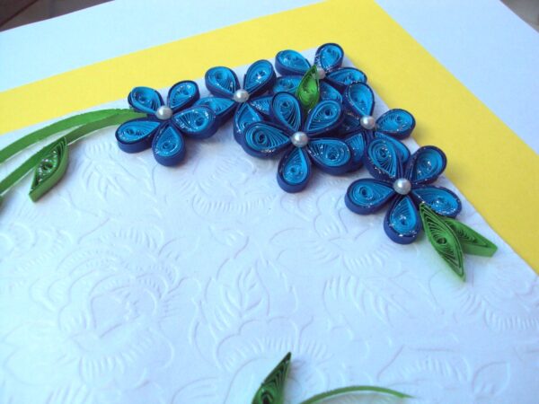 Awesum Shaded Blue Flowers Corner Greeting Card image Awesum Shaded Blue Flowers Corner Greeting Card image