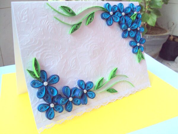 Awesum Shaded Blue Flowers Corner Greeting Card image Awesum Shaded Blue Flowers Corner Greeting Card image