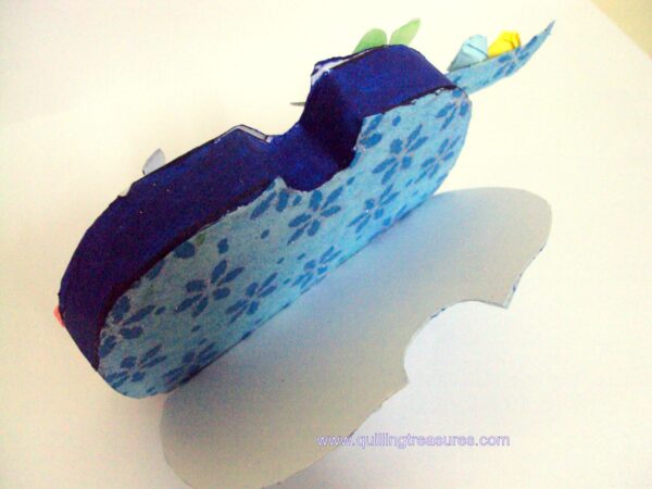 Handmade Paper Guitar with Quilled Flowers image Handmade Paper Guitar with Quilled Flowers image