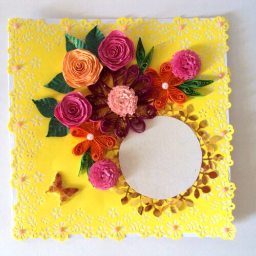 Yellow Themed Multiple Flowers Greeting Card image