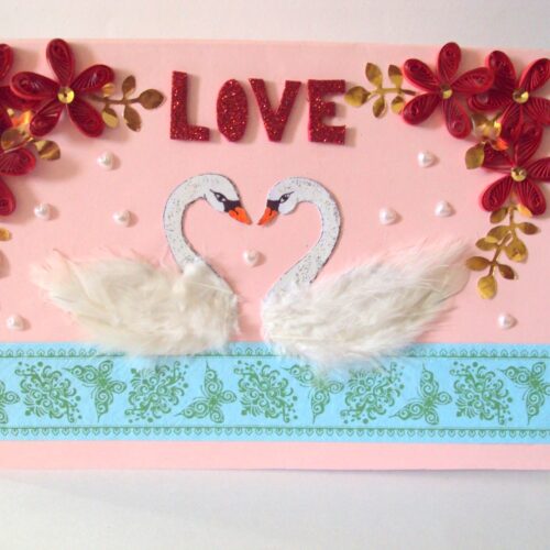 Swans Love Greeting Card image