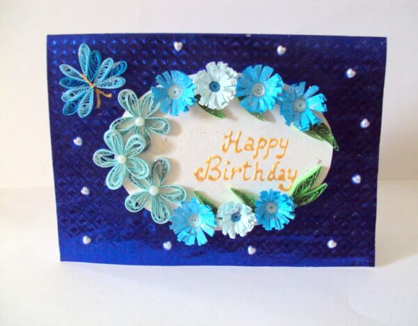 Blue Themed Birthday Greeting Card image Blue Themed Birthday Greeting Card image