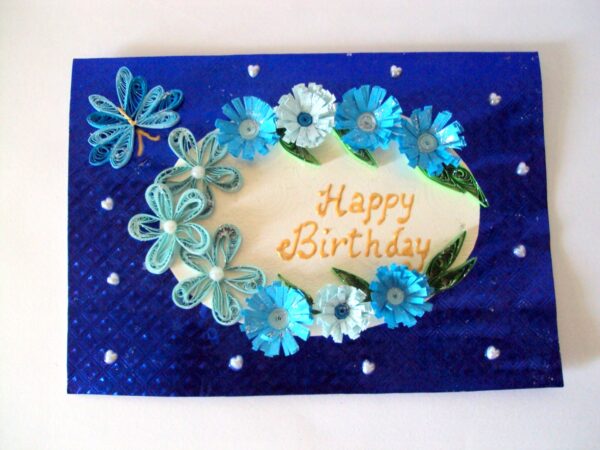 Blue Themed Birthday Greeting Card image Blue Themed Birthday Greeting Card image