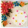 Multicolor Flowers Corner Handmade Greeting Card image Multicolor Flowers Corner Handmade Greeting Card image