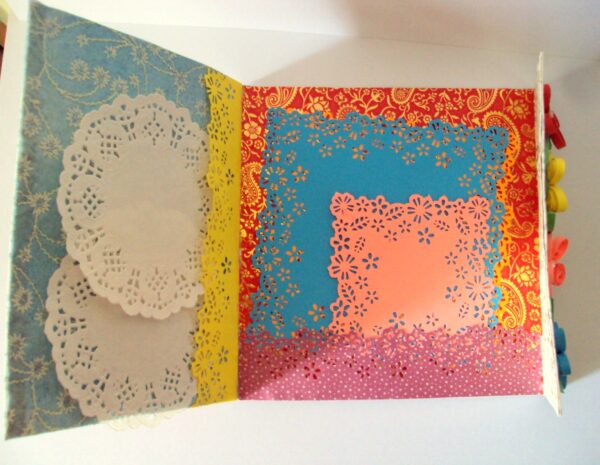 Multicolor Flowers Mini Scrapbook Greeting Card image Multicolor Flowers Mini Scrapbook Greeting Card image