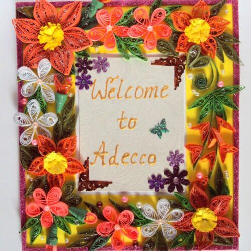 Orange and Yellow Themed All Corners Quilled Greeting Card image