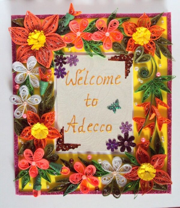 Orange and Yellow Themed All Corners Quilled Greeting Card image Orange and Yellow Themed All Corners Quilled Greeting Card image