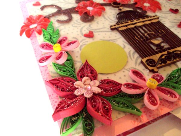 Love Themed Bird Cage Mini Scrapbook Greeting Card image Love Themed Bird Cage Mini Scrapbook Greeting Card image