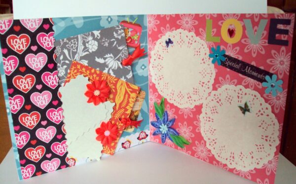 Love Themed Bird Cage Mini Scrapbook Greeting Card image Love Themed Bird Cage Mini Scrapbook Greeting Card image