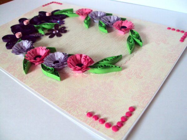 Purple Themed Flowers in Circle Greeting Card image Purple Themed Flowers in Circle Greeting Card image