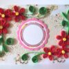 Red Quilled Flowers Corners Greeting Card image Red Quilled Flowers Corners Greeting Card image
