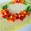 Yellow Themed Orange and Red Flowers Greeting Card image Yellow Themed Orange and Red Flowers Greeting Card image