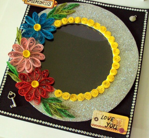 Colorful Flowers Sparkling Photo Frame Card image Colorful Flowers Sparkling Photo Frame Card image