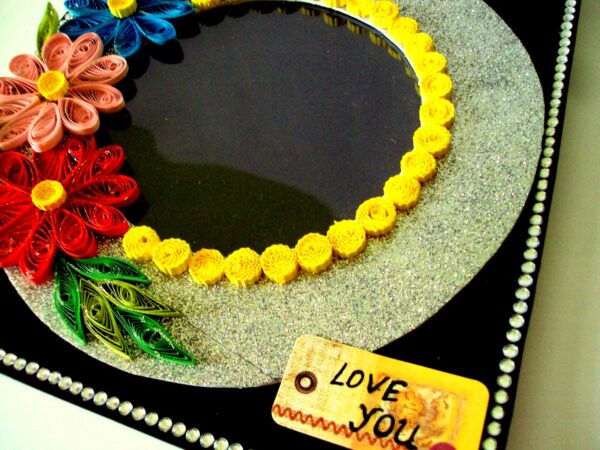Colorful Flowers Sparkling Photo Frame Card image Colorful Flowers Sparkling Photo Frame Card image