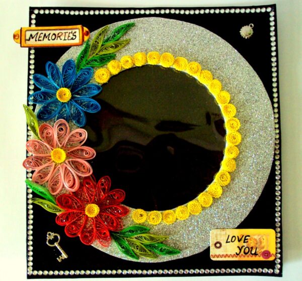 Colorful Flowers Sparkling Photo Frame Card image Colorful Flowers Sparkling Photo Frame Card image