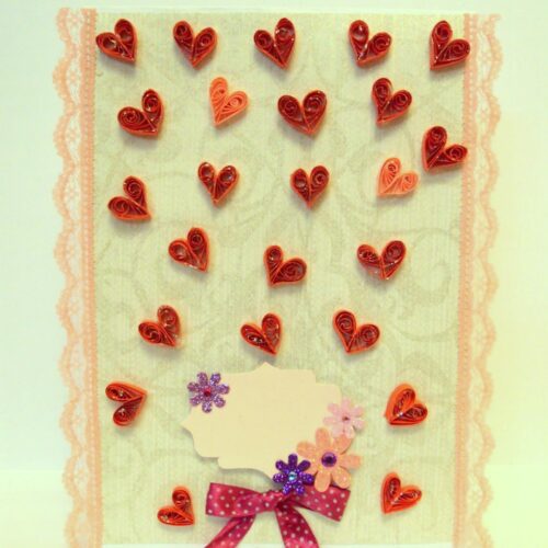 Quilled Hearts Allover Greeting Card image