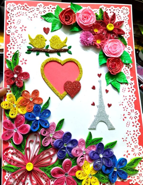 Beautiful Flowers and Love Themed Greeting Card image Beautiful Flowers and Love Themed Greeting Card image