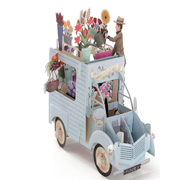 3D Pop up Truck With Flowers Birthday Greeting Card Gift image 3D Pop up Truck With Flowers Birthday Greeting Card Gift image
