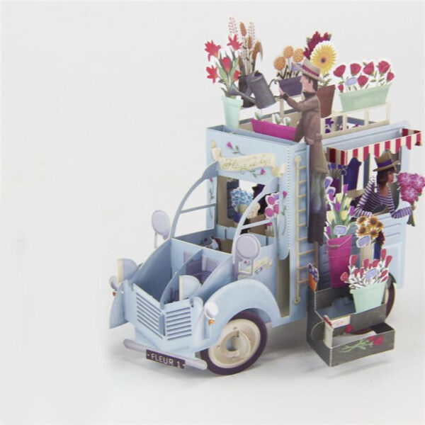 3D Pop up Truck With Flowers Birthday Greeting Card Gift image 3D Pop up Truck With Flowers Birthday Greeting Card Gift image