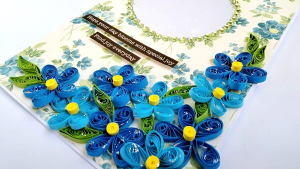 IMG20220331084739 Sparkling Blue Quilled Flowers Birthday card