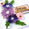 IMG20220501183407 Sparkling Quilled Assorted Flowers Card - Purple