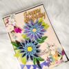 IMG20220829163805 Sparkling Blue Quilled Flowers Birthday card