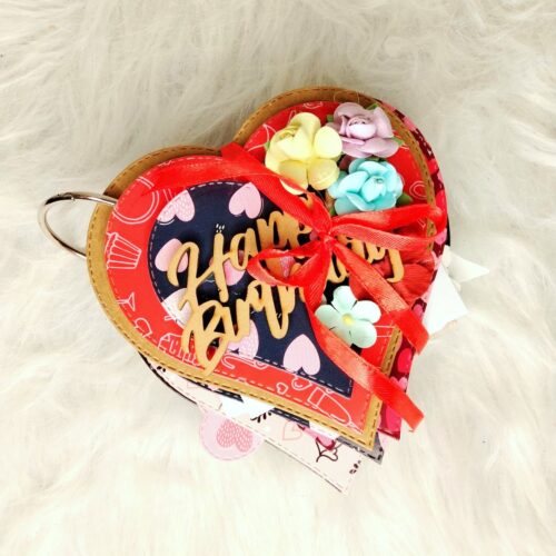 Heart shaped mini scrapbook